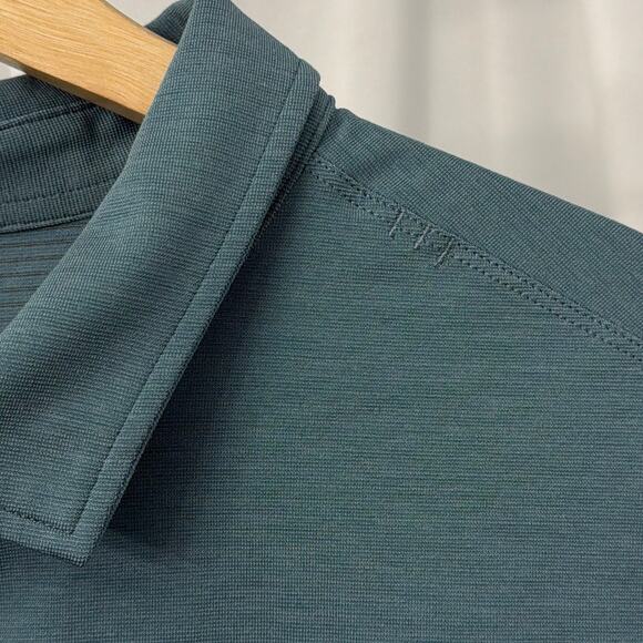 Lululemon Shirt Mens Large Evolution Polo Performance Stretch Blue - Picture 6 of 9